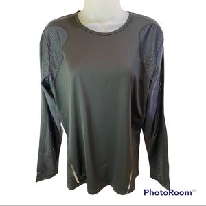 TAIL Golf Top Long Sleeve Round Neck Perforated and Cut Out Design Black XL